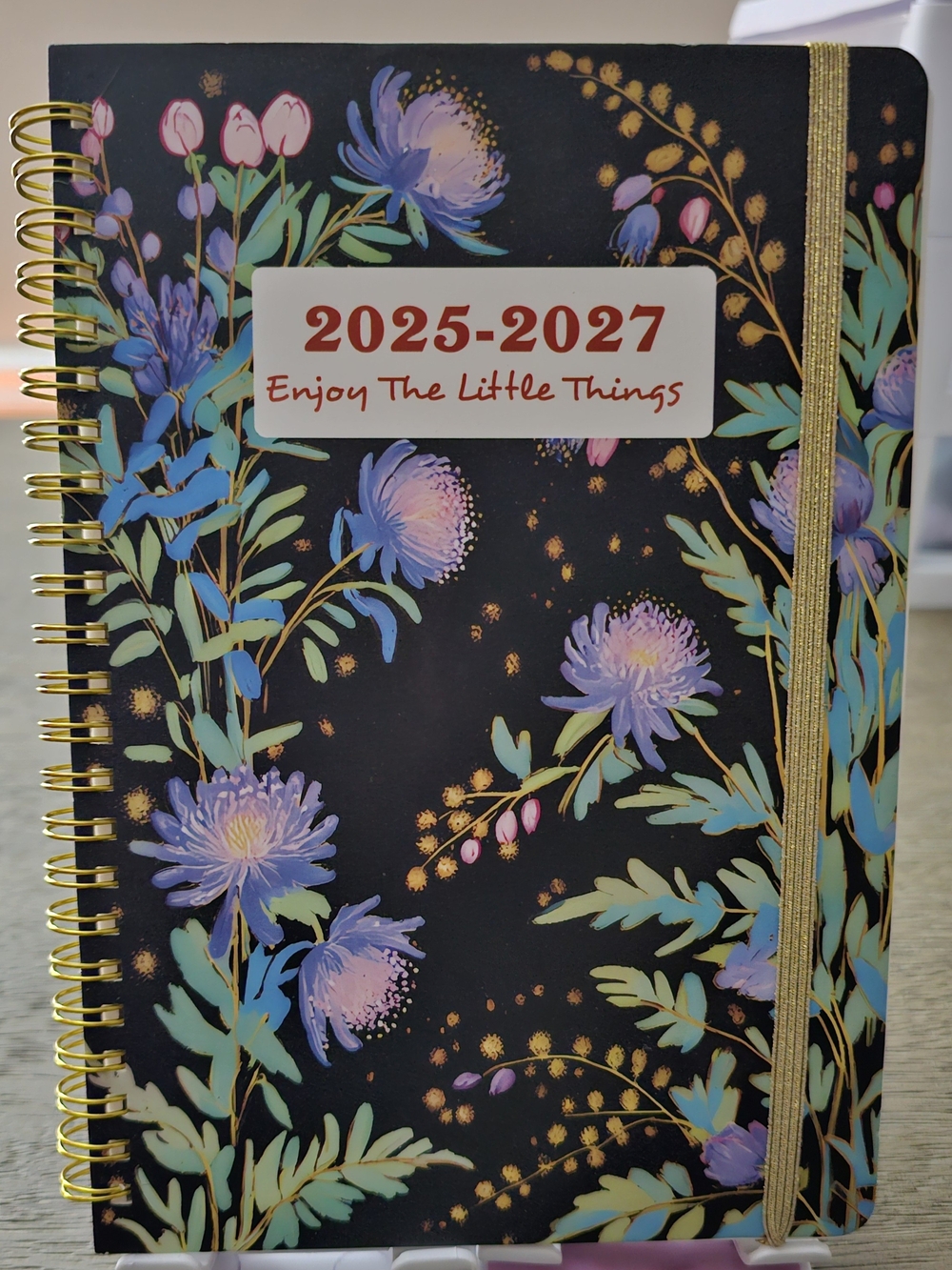 2025-2027 Floral Spiral Planner - Enjoy The Little Things